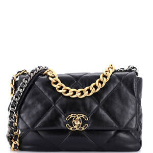 Chanel Large 19 Flap Bag Quilted Leather